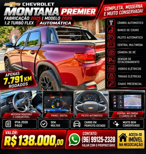 Chevrolet Montana Premier 1.2 Turbo Flex 12V Aut. 2026