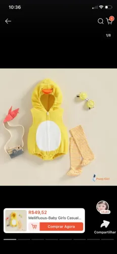 Body patinho bebê + meias listradas combinando Tamanho 0 a 6 meses