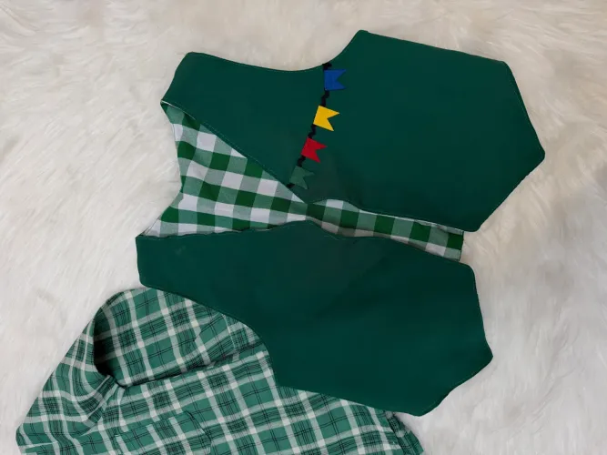 Camisa xadrez e colete