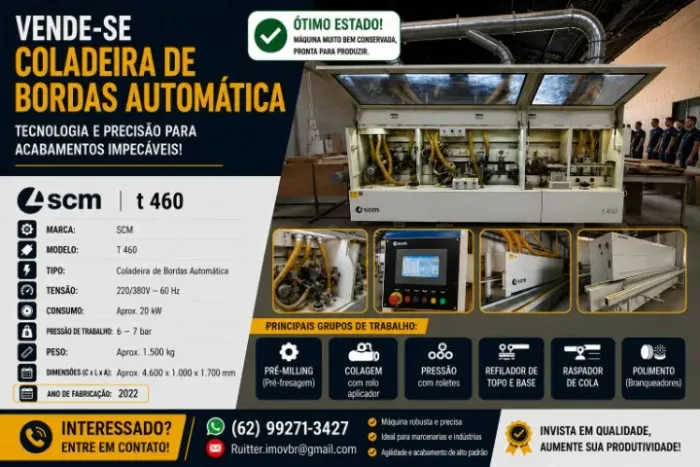 SCM Coladeira de Bordas Automática T 460 - Ano 2022