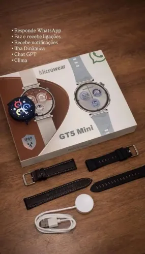 Relógio Inteligente IWO GT5 41MM Indicado punhos finos + Pulseira Extra