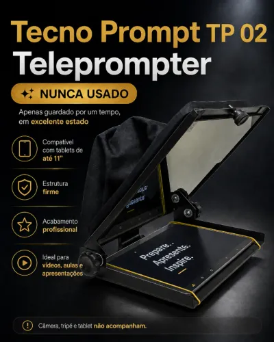 Teleprompter - sem uso - Tecno Prompt TP 02