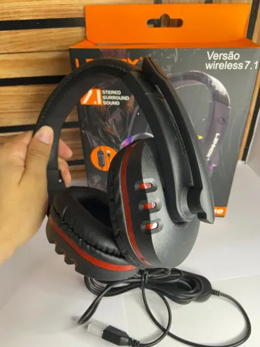 Fone de ouvido Headset Gamer com FioMicrofone Led RGB - LEF-1040 Lehmox an3