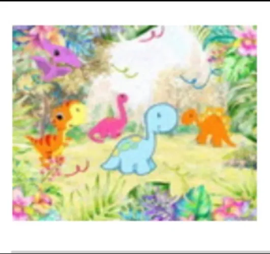 Painel de festa Dinossauro Baby  em tecido 3x2 m