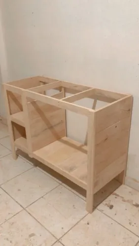 Armário de cozinha de madeira móvel sob medida planejado