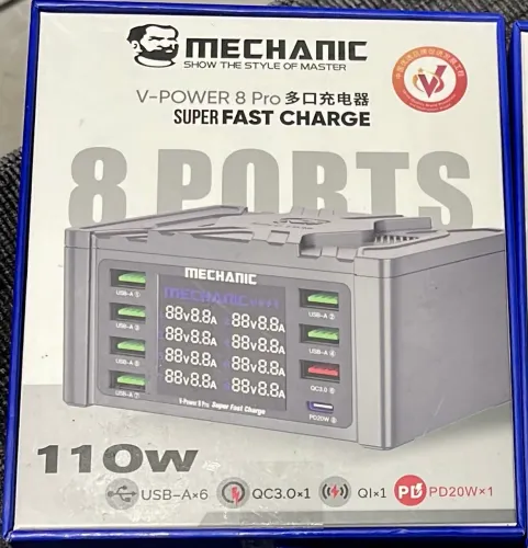 Carregador mechanic 8 portas 110w