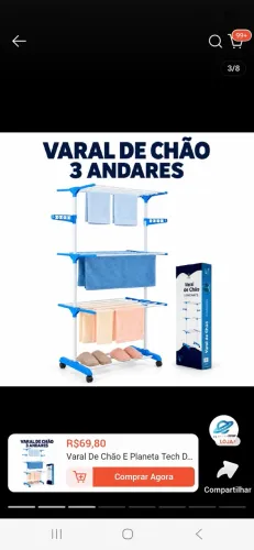 Varal com 3 andares