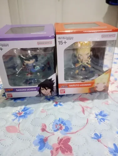 Bonecos Chibi masters Bandai Naruto e Sasuke
