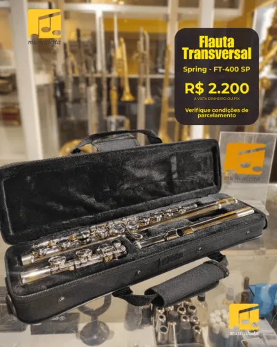 Flauta Transversal Spring FT-400 SP Niquelada - NOVA