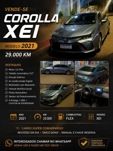 Toyota Corolla XEI 2.0 Flex 16V Aut. 2021