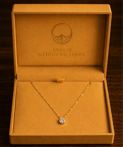 Colar com Ponto de Luz Outo 18k