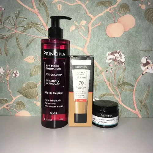 KIT: PRINCIPIA Gel de Limpeza + Protetor Solar com Cor + Gel Hidratante