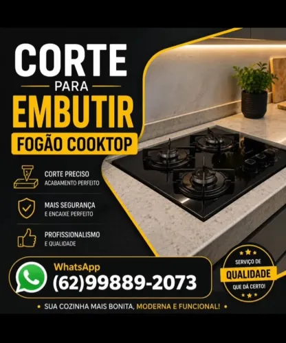 Corte para embutir cooktop