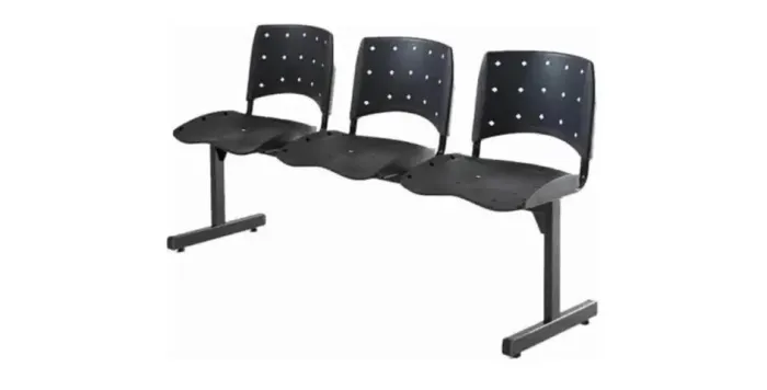 Longarina 3 lugares placa metal