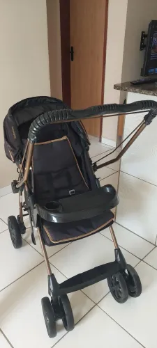 CARRINHO DE BEBÊ GALZERANO MILANO REVERSÍVEL - Preto/Cobre