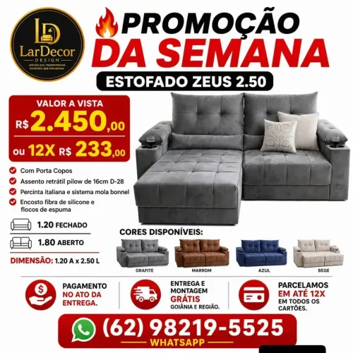 Sofá Zeus 2.59, temos outros modelos disponíveis