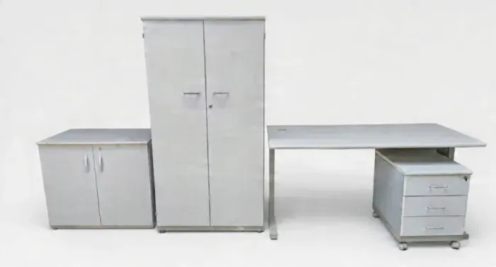 Kit Móveis para Escritório: Mesa, Armário Alto, Balcão e Gaveteiro