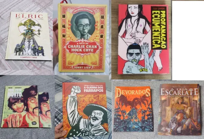 combo 9 hq - pipoca e nanquim + comix zone + draco + monstra + darkside e mais