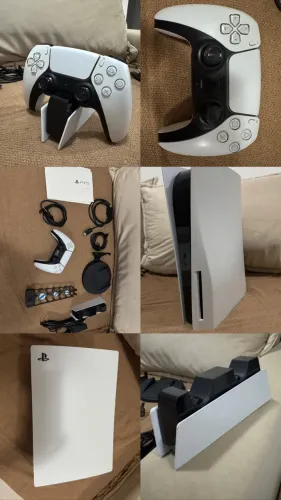 PS5 Padrão + Controle + Acessórios Originais - Comprado em 2022