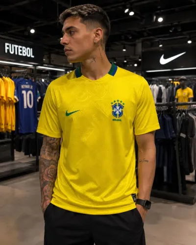 Camisa do Brasil primeira linha R$ 119,00 Resta apenas duas unidades M/G Vamos q vamos