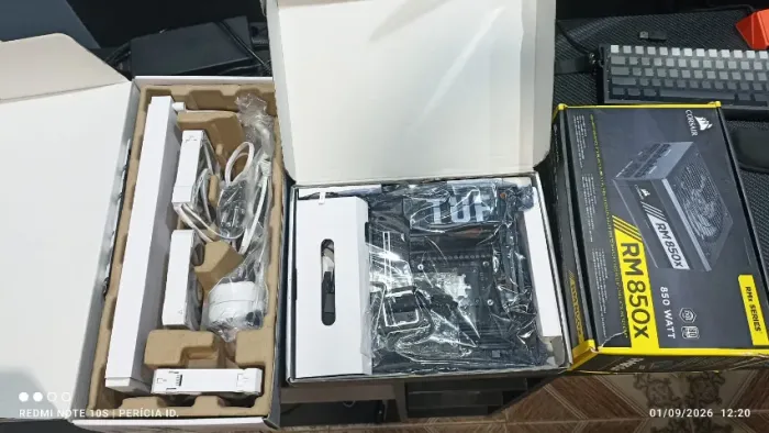 Ryzen 9 7900X3D + ASUS TUF X870 Wi-Fi + WC AORUS 360 + Fonte Corsair 850W