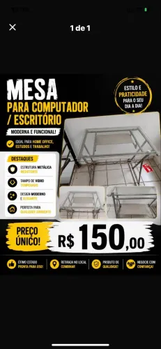 Mesa Vidro Computador - Falta uma rodinha