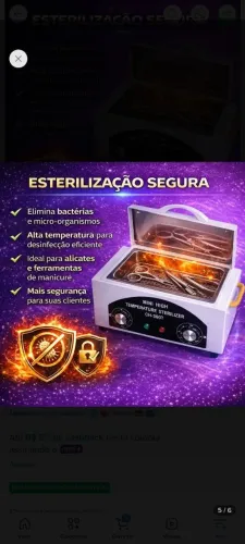 Estufa esterilizadora sanitizing box manicure 