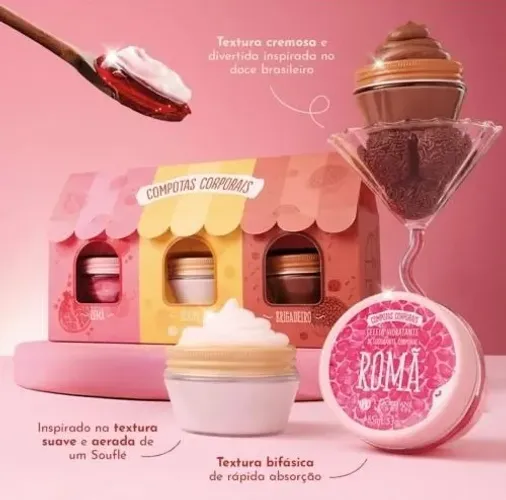 Kit Compotas Corporais - Romã - Jenipá - Brigadeiro, L'Occitane Au Brésil
