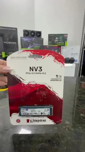 SSD M.2 NVMe 1TB PCIe 4.0 Kingston NV3 Leitura 6000 MB/s e Gravação 4000 MB/s