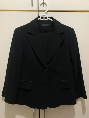terninho feminino preto madame ms blazer tamanho 44 calça tamanho 42 