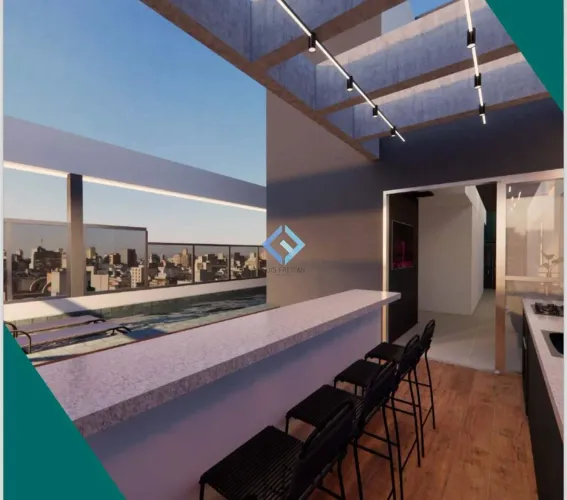 Edifício Jade: apartamento com 63,54m², 1 quarto com terraço, em construção no Lourdes.