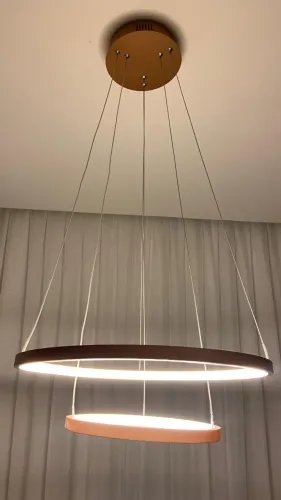 Lustre Pendente Anéis Led 40w 2 Arcos Cobre - Usado