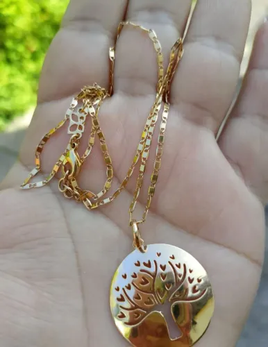 Cordão Rommanel com pingente árvore da vida peças novas 
