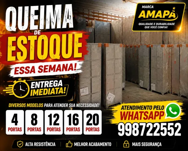 Queima de roupeiros de 16 portas novos atendimento pelo WhatsApp