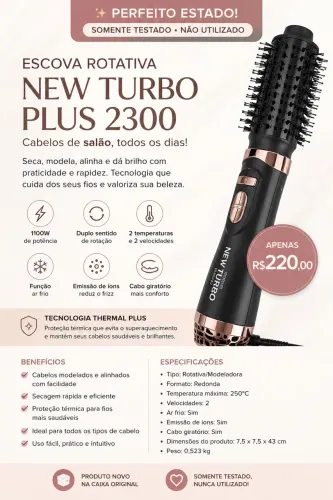 Escova Rotativa New Turbo Plus 2300 - Apenas Testada - R$ 220