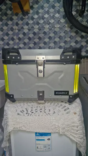 Baú De Alumínio 55 L + Suporte + Encosto