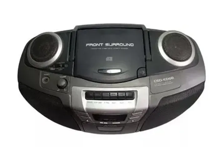 aiwa antigo csd-ed-68 k7 e rádio am e fm surround-leia a descrição