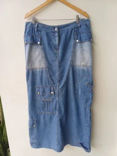 Saia jeans longa tam 46