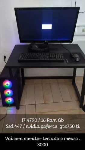 Corei7 4790 /16 Ram /Sdd 447 Kingston/ nividea Geforce gtx 750 ti 2gb monitor e etc.