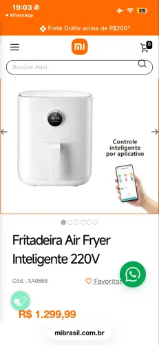 Airfryer inteligente Xiaomi 6,5 litros 220v