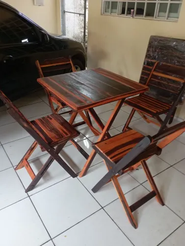 Mesas cadeiras dobrável rústico mesas 70/70 com 4 cadeiras