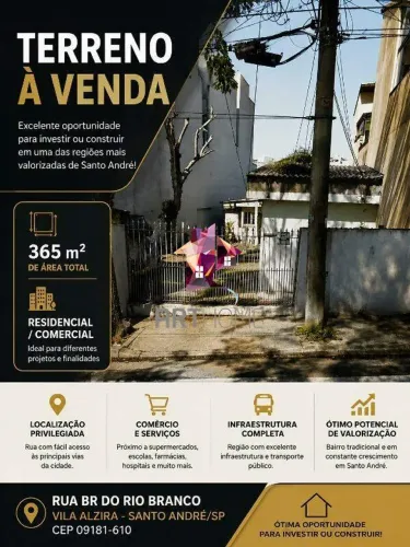 Terreno à venda em Santo André (Vila Alzira) 365 m²