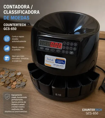 Contadora/Classificadora de Moedas Countertech GCS-650 