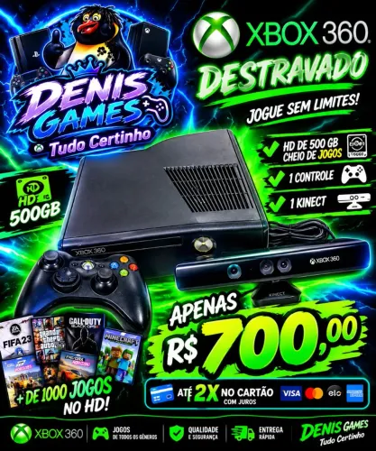 Xbox 360 rgh hd 500 1 controle
