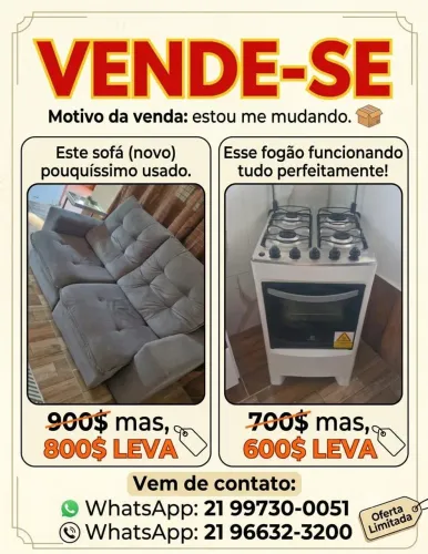 Sofá e fogão super novos 
