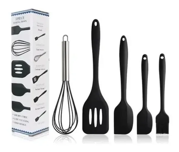 Utensílios de cozinha silicone com fue kit com 5 pçs