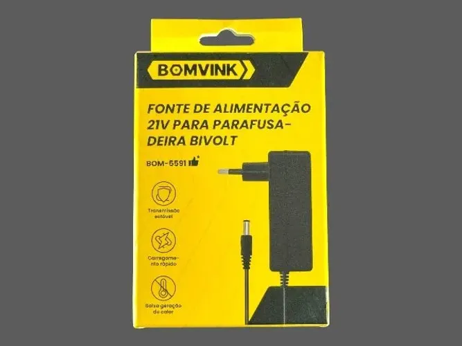 Fonte de Alimentação 21V para Parafusadeira Bivolt Bomvink BOM-5591