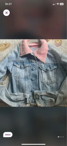 jaqueta jeans pelinho pelúcia 