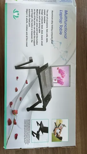 Mesa Suporte Articulado para Notebook em Alumínio com Apoio de Mouse (Na Caixa)