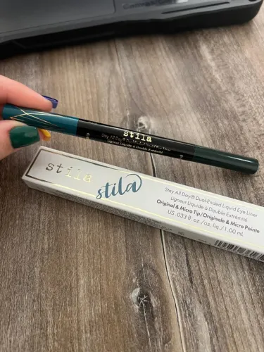 Stila Stay All Day Dual-Ended Liquid Eye Liner (Delineador Alta Duracao) - Cor Jade/Teal